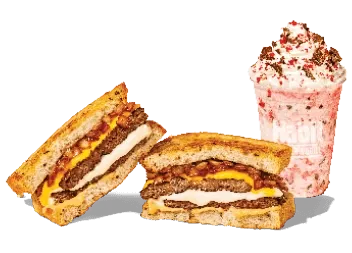 patty melt with drink